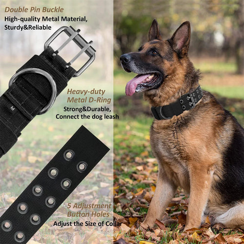 Collar Resistente de Nylon para Perros – Diseño Táctico para Paseos y Entrenamiento