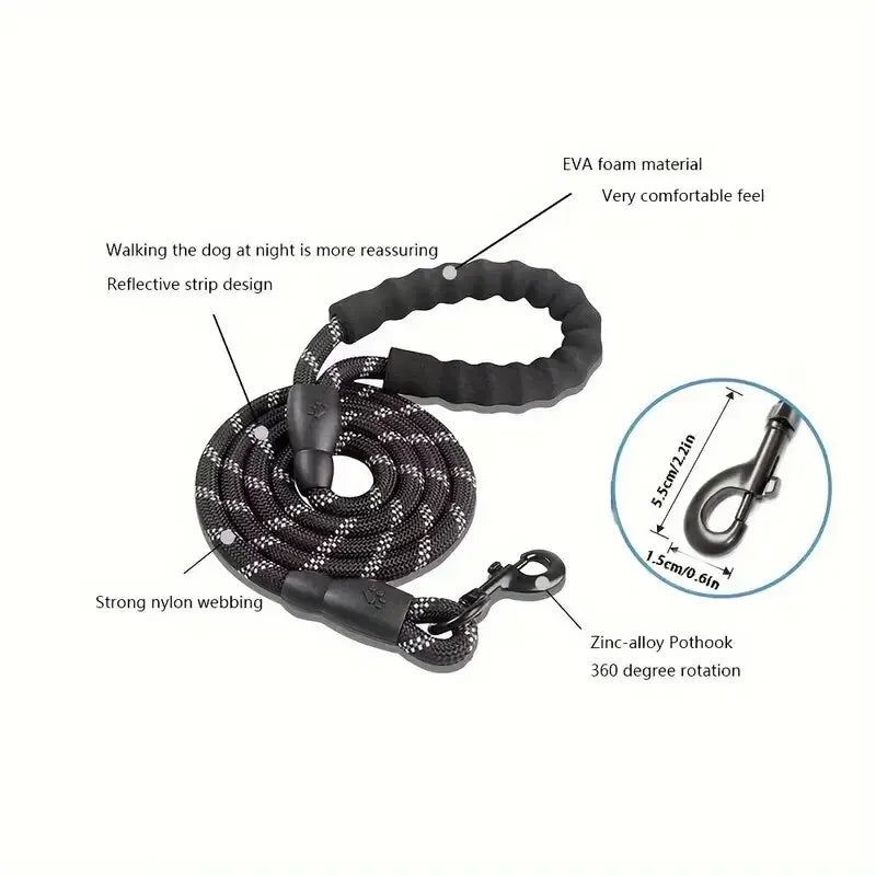 Correa Reflectante para Perros – Resistente con Asa Acolchada