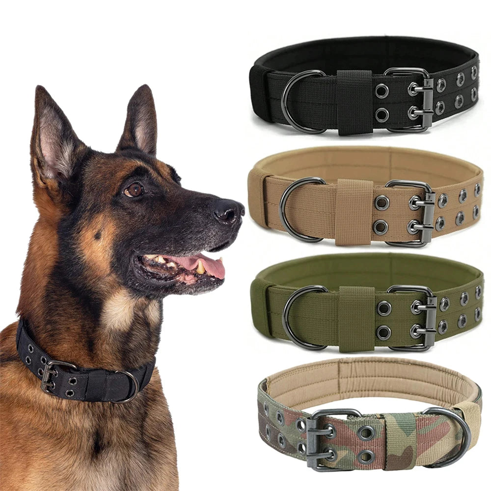 Collar Resistente de Nylon para Perros – Diseño Táctico para Paseos y Entrenamiento