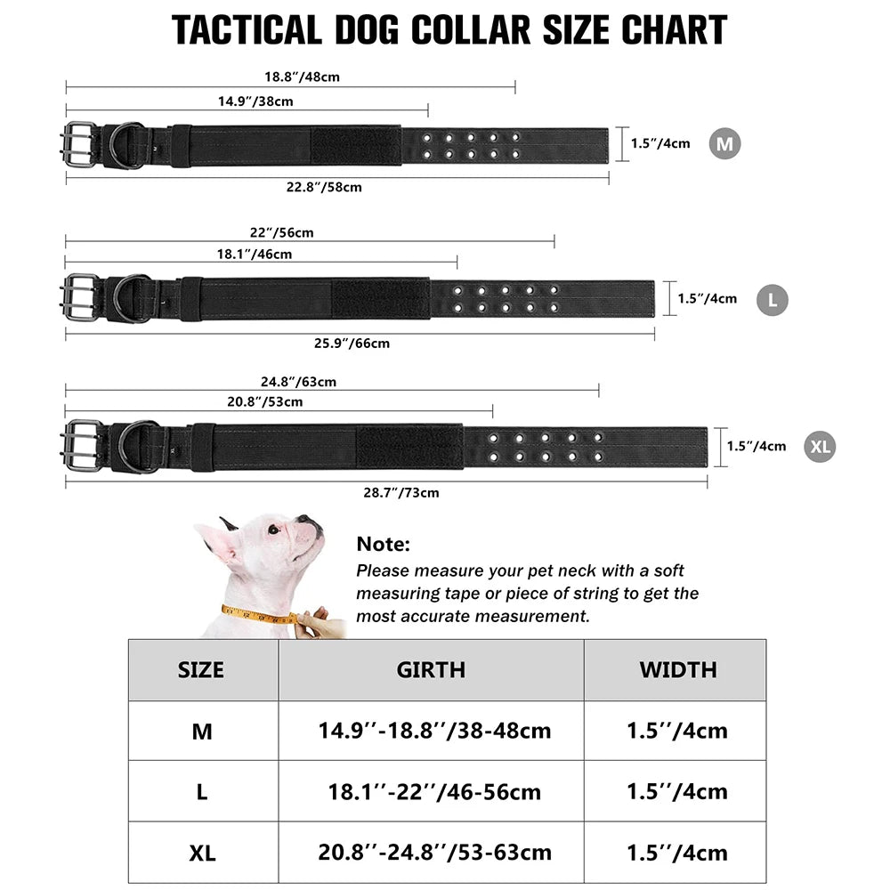 Collar Resistente de Nylon para Perros – Diseño Táctico para Paseos y Entrenamiento