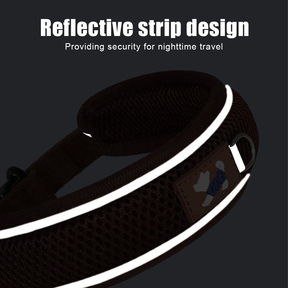 Collar Personalizado para Perros con Malla Transpirable y Detalles Reflectantes