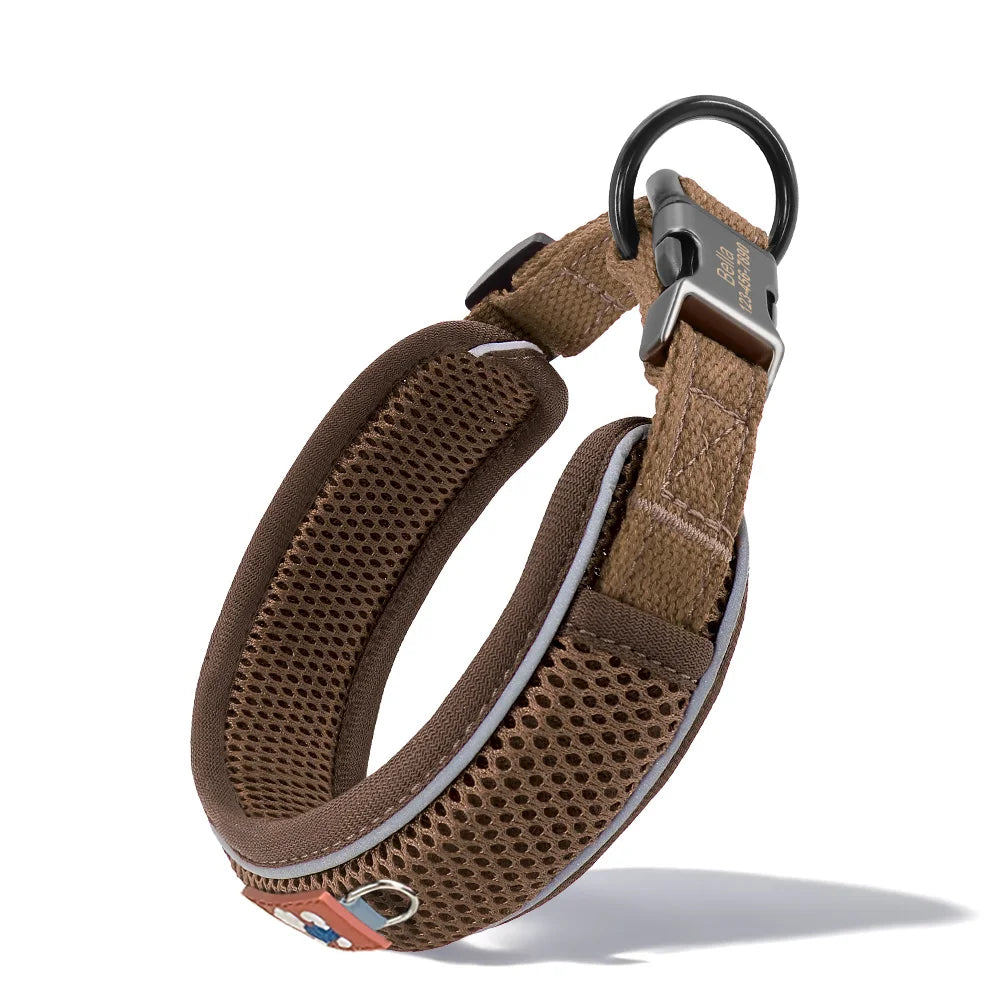 Collar Personalizado para Perros con Malla Transpirable y Detalles Reflectantes