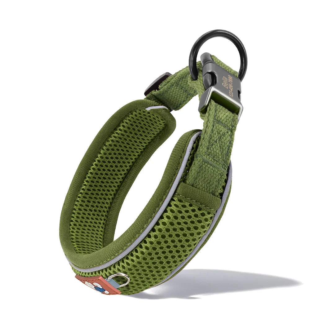 Collar Personalizado para Perros con Malla Transpirable y Detalles Reflectantes