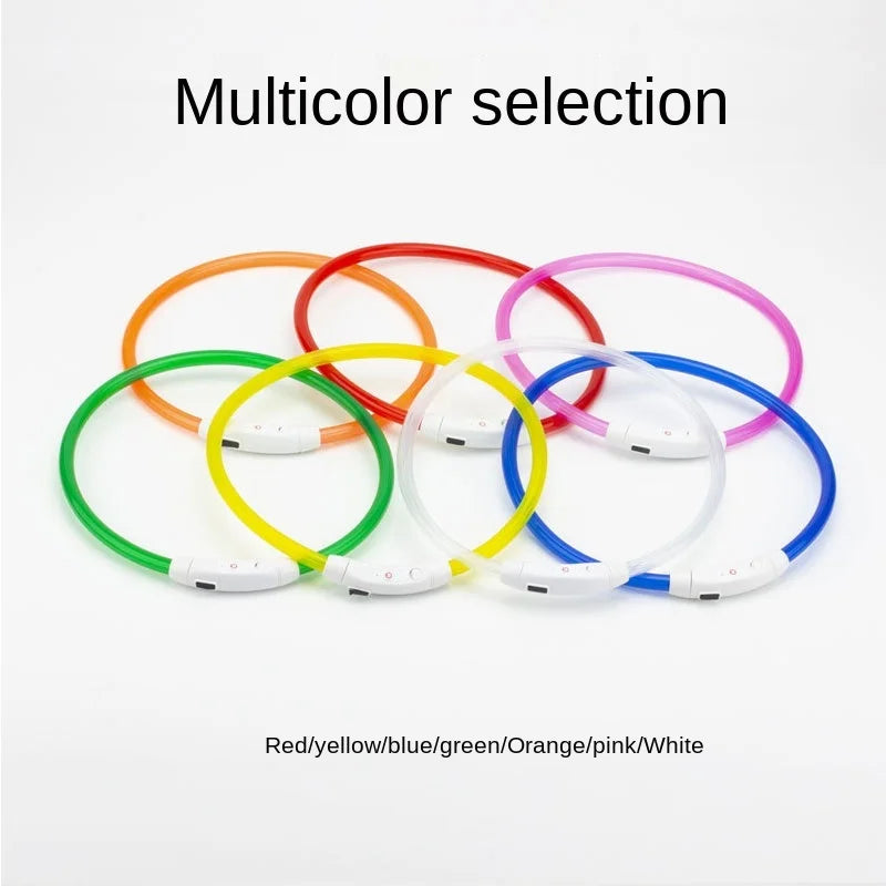 Collar LED Recargable para Perros – Luz de Seguridad para Paseos Nocturnos