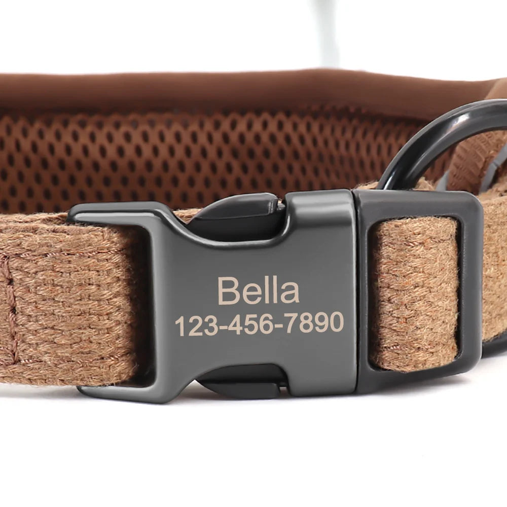 Collar Personalizado para Perros con Malla Transpirable y Detalles Reflectantes