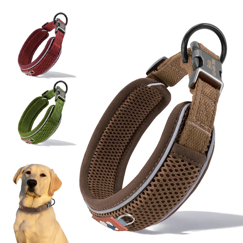 Collar Personalizado para Perros con Malla Transpirable y Detalles Reflectantes