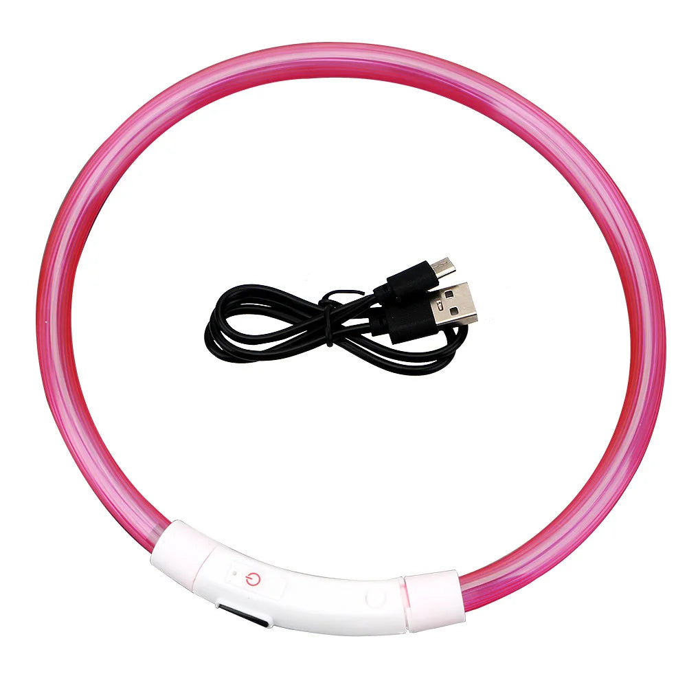 Collar LED Recargable para Perros – Luz de Seguridad para Paseos Nocturnos
