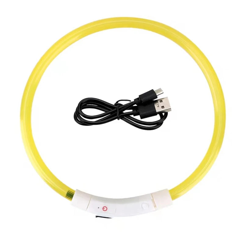 Collar LED Recargable para Perros – Luz de Seguridad para Paseos Nocturnos