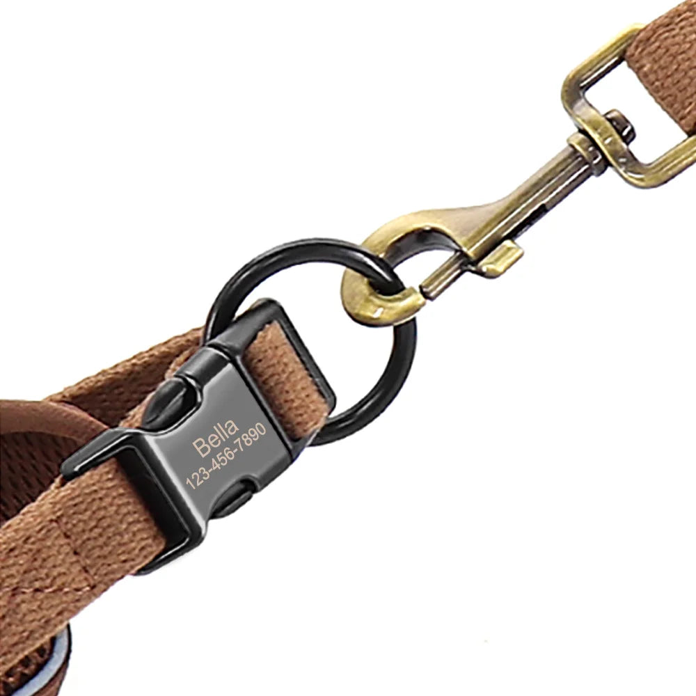 Collar Personalizado para Perros con Malla Transpirable y Detalles Reflectantes
